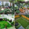 Снимки на малки градини в задния двор